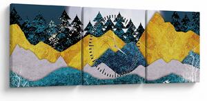 Obraz - Krajobraz polarny (z zegarem) (90x30 cm)