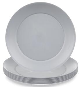 Talerze deserowe plastikowe szare SANDY 20,5 cm 6 szt