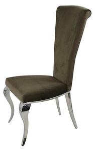 Krzesło glamour Ottavio Brown - krzesło tapicerowane brązowe