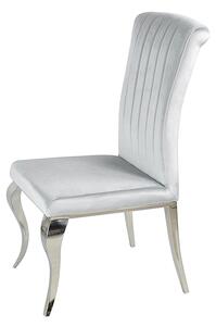 Krzesło glamour Stanley II Silver - krzesło tapicerowane szare