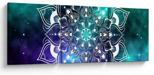 Obraz abstrakcji (z zegarem) (90x30 cm)