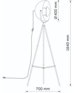 Lampa stojąca podłogowa trójnóg czarno-złoty 1xE27 20W Matylda Polux