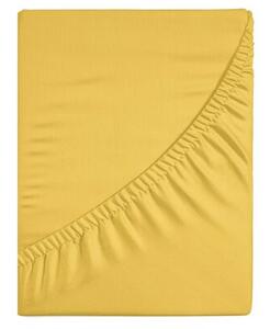Prześcieradło EUROFIRANY Nova3 z gumką 220 x 200 cm Musztardowy