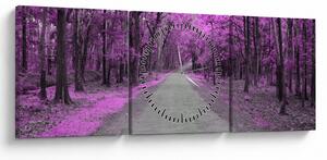 Obraz - Ścieżka przez park (z zegarem) (90x30 cm)