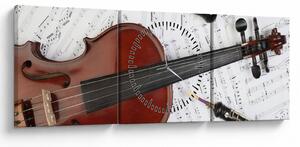 Obraz - Instrumenty muzyczne (z zegarem) (90x30 cm)