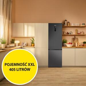 Lodówka AMICA FK3706D.5DFXCM (D) No Frost 200cm Czarny/Inox