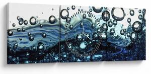Obraz bąbelków (z zegarem) (90x30 cm)