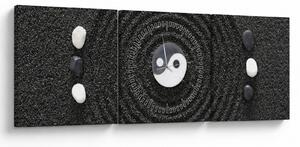 Obraz - Yin i Yang (z zegarem) (90x30 cm)