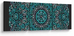 Obraz abstrakcji ozdobnej (z zegarem) (90x30 cm)