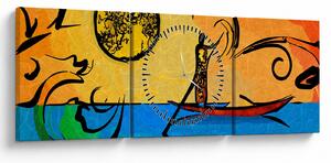 Obraz starożytnego obrazu (z zegarem) (90x30 cm)