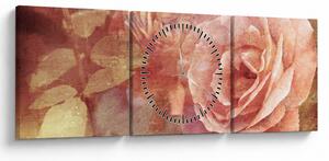 Obraz róż (z zegarem) (90x30 cm)