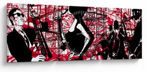 Obraz - Jazz (z zegarem) (90x30 cm)