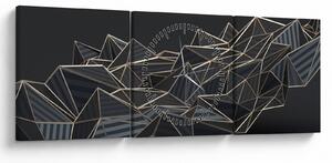 Obraz abstrakcji (z zegarem) (90x30 cm)