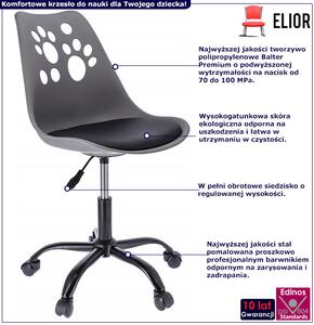 Szaro-czarne krzesło obrotowe do komputera - Fiti 4X
