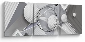 Geometryczny abstrakcyjny obraz (z zegarem) (90x30 cm)