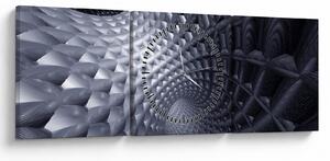 Obraz - Abstrakcja 3D (z zegarem) (90x30 cm)