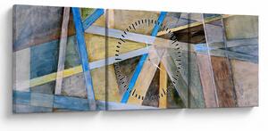 Obraz - Abstrakcja (z zegarem) (90x30 cm)
