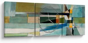 Obraz - Abstrakcja (z zegarem) (90x30 cm)