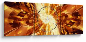 Obraz - Abstrakcja (z zegarem) (90x30 cm)