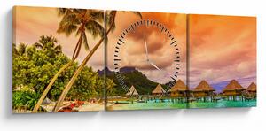 Obraz - Bora Bora Island (z zegarem) (90x30 cm)