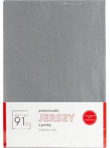 Prześcieradło EUROFIRANY Design 91 Jersey z gumką 140 x 200 cm Stalowy