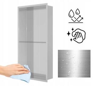 Półka łazienkowa wnękowa Estiva PARCEL Silver 60x30x10 cm srebrna 1 szt