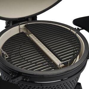 Grill ogrodowy ceramiczny węglowy KOLER Kamado EG26 Zamykany, na kółkach, termometr, półki boczne, żeliwny ruszt