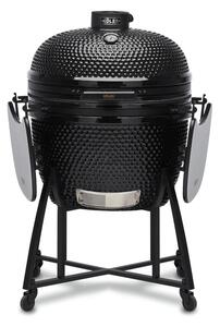 Grill ogrodowy ceramiczny węglowy KOLER Kamado EG26 Zamykany, na kółkach, termometr, półki boczne, żeliwny ruszt