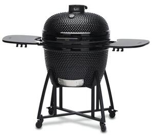 Grill ogrodowy ceramiczny węglowy KOLER Kamado EG26 Zamykany, na kółkach, termometr, półki boczne, żeliwny ruszt