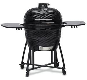 Grill ogrodowy ceramiczny węglowy KOLER Kamado EG26 Zamykany, na kółkach, termometr, półki boczne, żeliwny ruszt