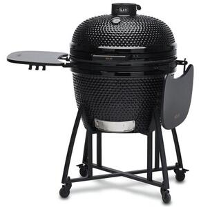 Grill ogrodowy ceramiczny węglowy KOLER Kamado EG26 Zamykany, na kółkach, termometr, półki boczne, żeliwny ruszt