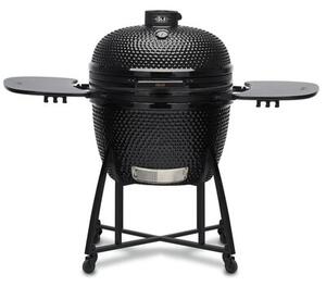 Grill ogrodowy ceramiczny węglowy KOLER Kamado EG26 Zamykany, na kółkach, termometr, półki boczne, żeliwny ruszt
