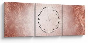 Obraz - Różowa mandala (z zegarem) (90x30 cm)