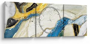 Obraz - Kolorowy marmur (z zegarem) (90x30 cm)