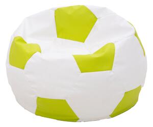 Puf dla dzieci piłka biało-limonkowy SPORT L