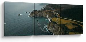 Obraz - Klif w oceanie (z zegarem) (90x30 cm)