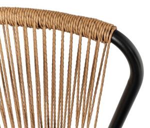 Zestaw 2 Krzesła Ogrodowe I Stolik Rattan Na Ogród Balkon Taras Brąz TRISTE