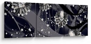 Obraz - Diamenty w pomieszczeniu (z zegarem) (90x30 cm)