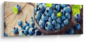 Obraz - Jagody (z zegarem) (90x30 cm)