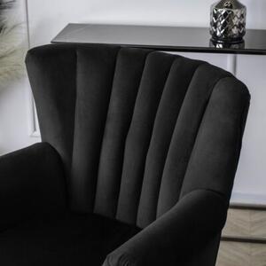 Fotel Wypoczynkowy MALLO Glamour do Salonu Welur Czarny