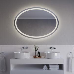 Owalne LED lustro do łazienki z oświetleniem A33 70x50