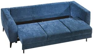 Sofa do salonu z funkcją spania i pojemnikiem Imperia niebieski