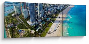 Obraz- Miami, Floryda (z zegarem) (90x30 cm)