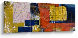 Obraz - Abstrakcja (z zegarem) (90x30 cm)