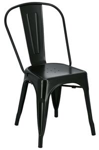 Metalowe krzesło Paris insp. Tolix w kolorze czarnym