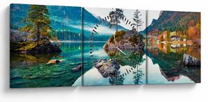Obraz - Jezioro Hintersee, Alpy Bawarskie, Austria (z zegarem) (90x30 cm)