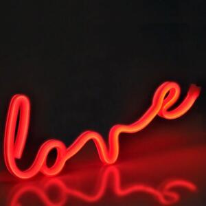 Kinkiet dla dzieci neonowy czerwony napis Love LED 3W USB-A bateria 3xAA Neon Polux