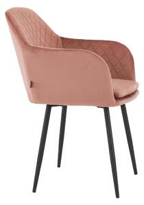 EMWOmeble Krzesło tapicerowane 8174-2 / Welur róż Cameo, nogi czarne