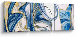 Obraz - Fale z marmuru (z zegarem) (90x30 cm)