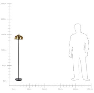 Lampa stojąca podłogowa glam oświetlenie klosz kopuła złota z czarnym Senette Beliani